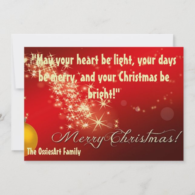 Personalised Christmas Card. Replace Name with you Holiday Card (Front)