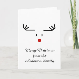 Personalised Christmas Card - Rudolph Red Nose