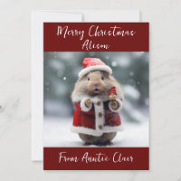 Personalised Christmas Card Santa Hamster