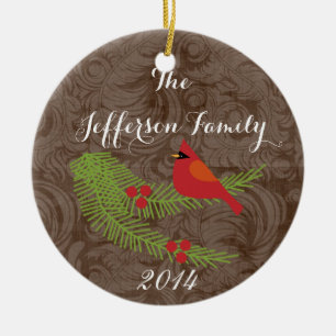 Personalised Christmas Cardinal Family Ornament