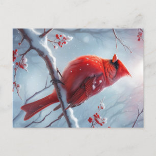 Personalised Christmas Cardinal Postcard, Postcard