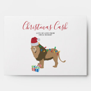 Personalised Christmas Cash Money Funny Lion Envelope