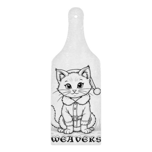 Personalised Christmas cat  Cutting Board (Front)