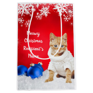 Personalised Christmas Cat Gift Bag