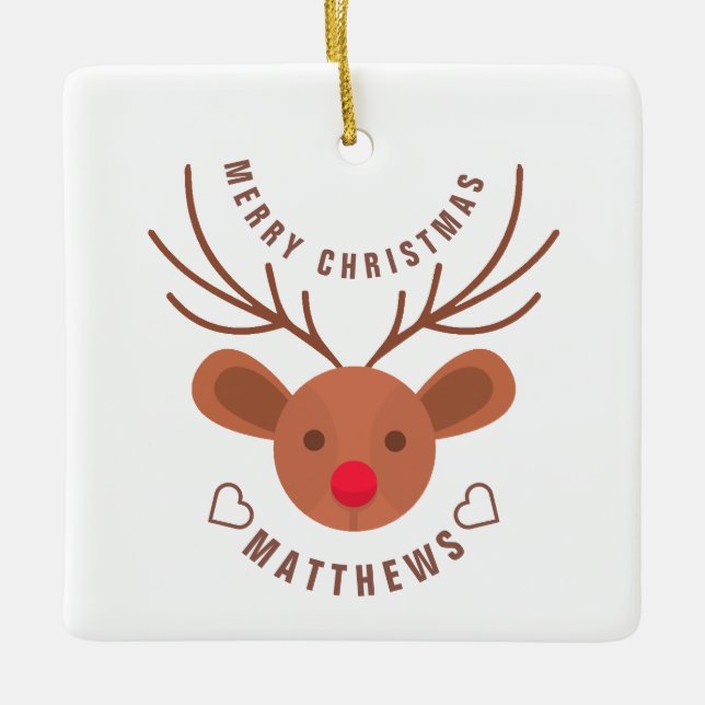 Personalised Christmas Ceramic Ornament (Front)