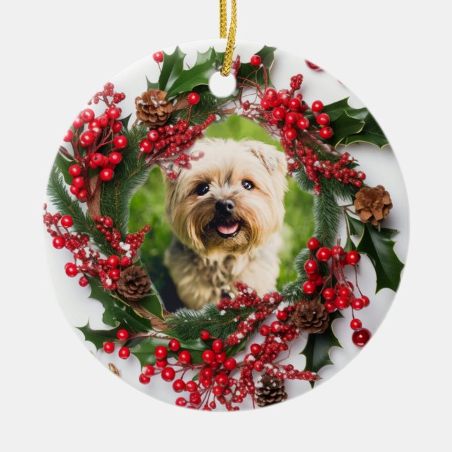 Personalised Christmas  Ceramic Tree Decoration (Front)