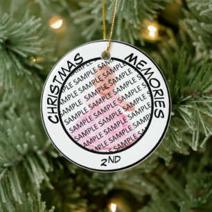 Personalised Christmas Commemorative Add Year Ceramic Tree Decoration