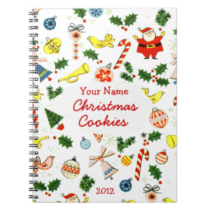 Personalised Christmas Cookie or Recipe Notebook