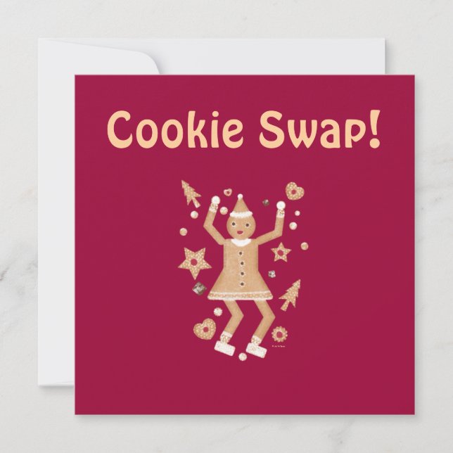 Personalised Christmas Cookie Swap Invitation (Front)