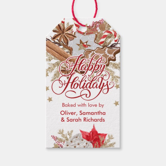 Personalised Christmas Cookies Gift Tag (Front)