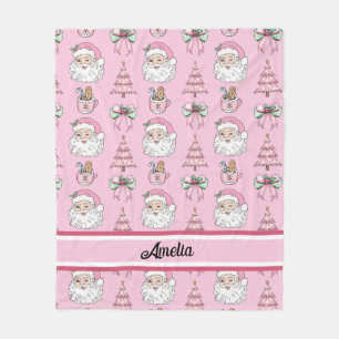 Personalised Christmas Coquette Bow Santa Blanket