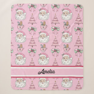 Personalised Christmas Coquette Bow Santa Blanket