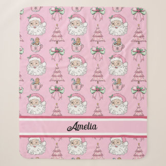 Personalised Christmas Coquette Bow Santa Blanket