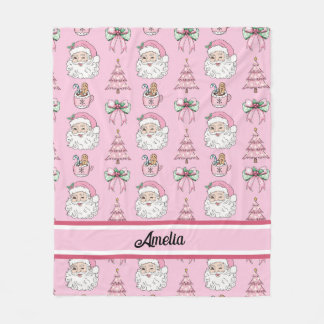Personalised Christmas Coquette Bow Santa Blanket