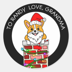 Personalised Christmas Corgi To and From Gift Tags