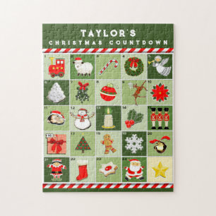 Personalised Christmas Countdown Advent Calender Jigsaw Puzzle