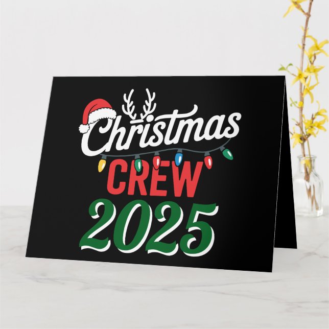 Personalised Christmas Crew 2025 Xmas Family Card (Yellow Flower)