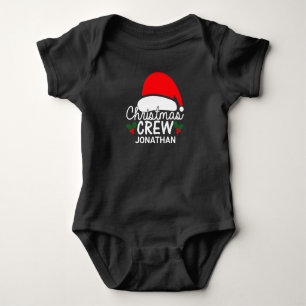 Personalised Christmas Crew Santa Hat Family Baby Bodysuit