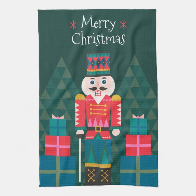 Personalised Christmas Custom Nutcracker Tea Towel (Vertical)