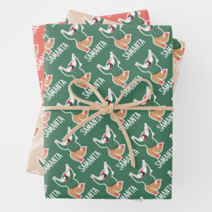 Personalised Christmas Cute Story  Wrapping Paper Sheet