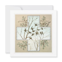 Personalised Christmas Depicting Birds Vintage
