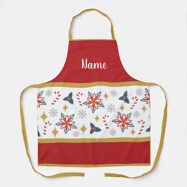 Personalised Christmas Designs Apron (Front)