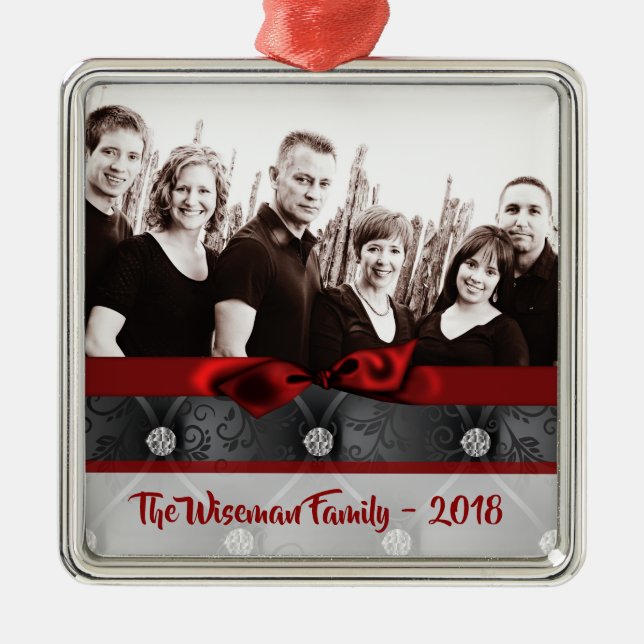 Personalised Christmas Diamond Tuff PHOTO Ornament (Front)