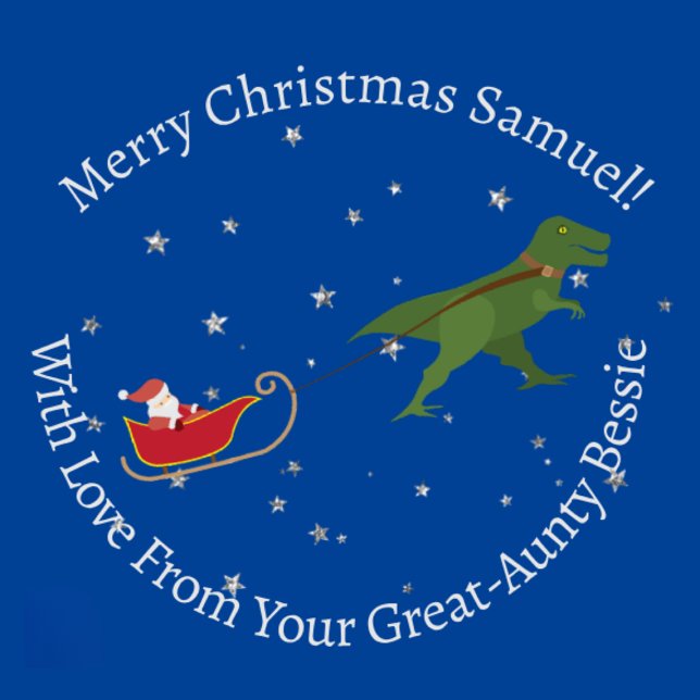 Personalised Christmas Dino-Drawn Sleigh Wrapping Paper (Creator Uploaded)