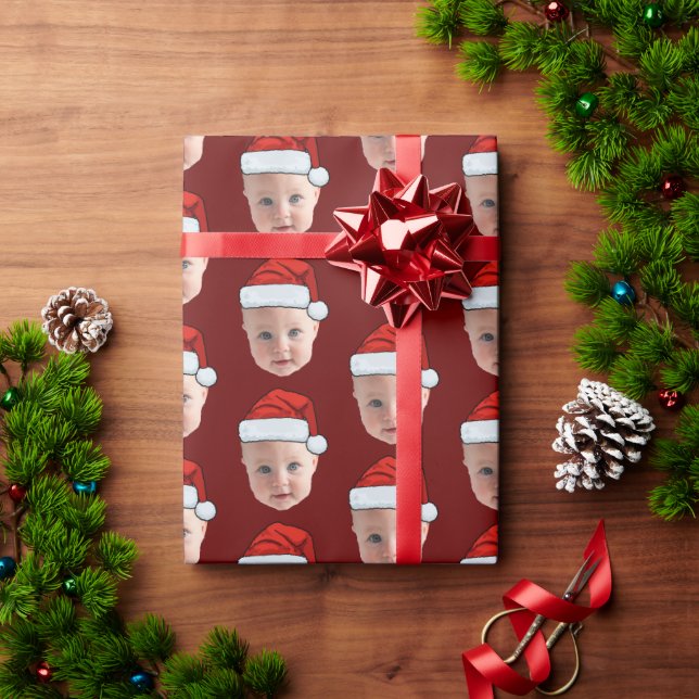 Personalised Christmas Face Wrapping Paper (Holiday Gift)