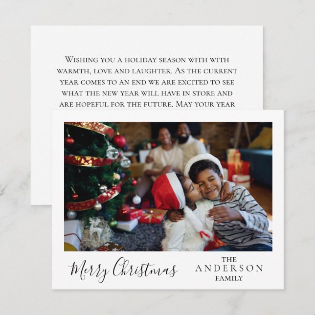 Personalised Christmas family photo card (Front/Back)