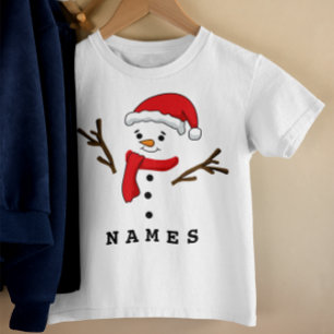 Personalised Christmas Festive Funny Snowman Toddler T-Shirt