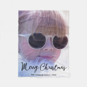 Personalised Christmas Fleece Blankets Add Photo