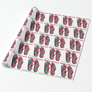 Personalised Christmas Flip Flop Wrapping Paper