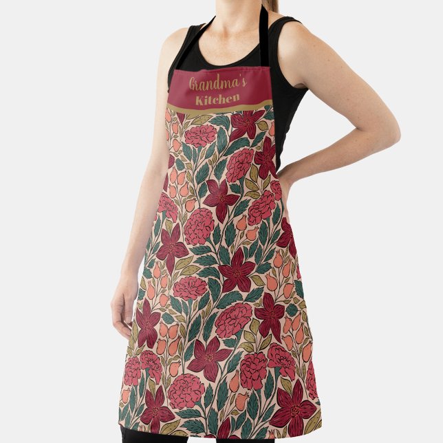 Personalised Christmas flowers Apron (Creator Uploaded)