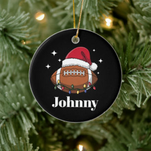 Personalised Christmas Football Winter Sports Team Ceramic Tree Decoration