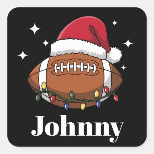 Personalised Christmas Football Winter Sports Team Square Sticker