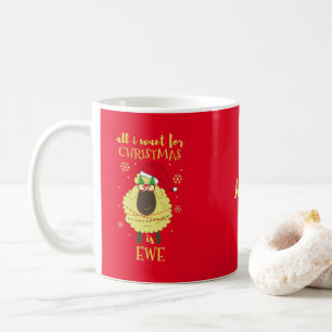 Personalised Christmas Funny Cute Sheep Love Coffee Mug