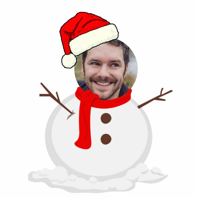 Personalised Christmas Funny Face Photo Keychain Photo Sculpture Key Ring (Front)