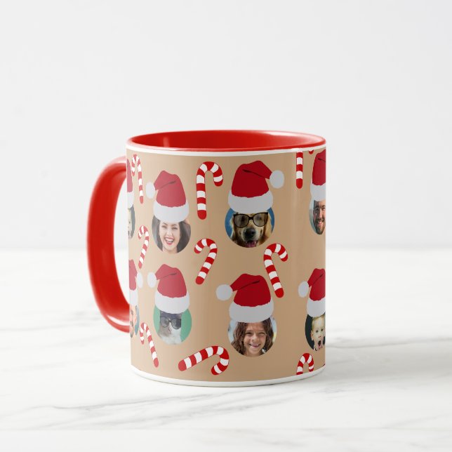 Personalised Christmas Funny Photo Santa Hats  Mug (Front Left)