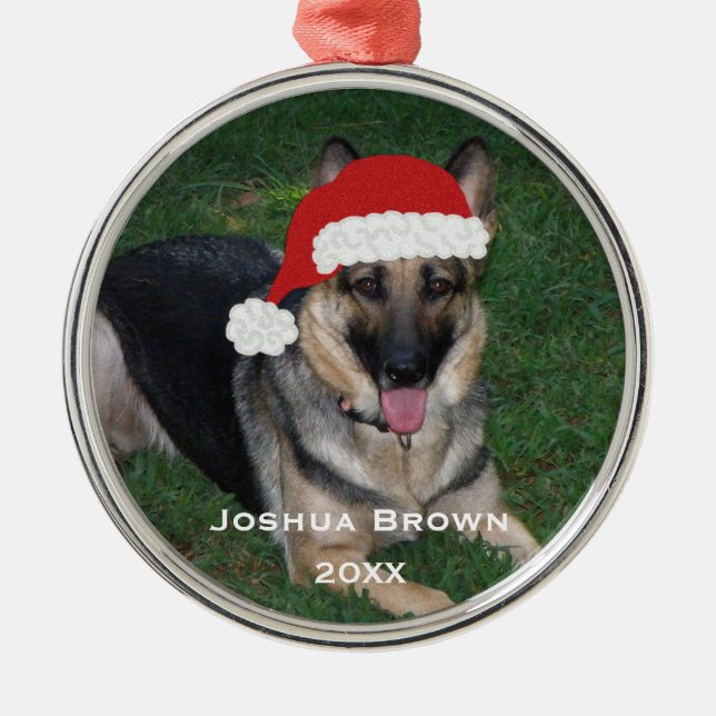Personalised Christmas German Shepherd Ornament (Front)