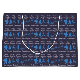 Personalised Christmas Gift Bag - Silhouette Santa
