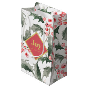 Personalised Christmas Gift Bags Botanical Holly