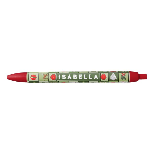 Personalised Christmas Gift Black Ink Pen (Front)