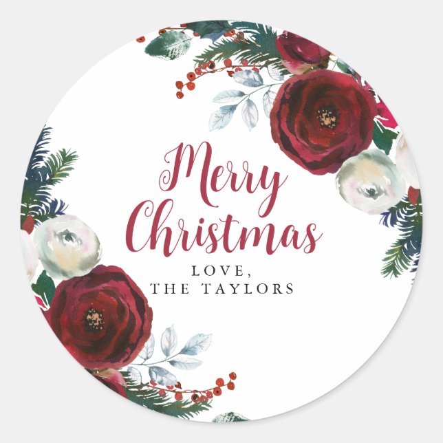 Personalised Christmas Gift Label Holiday Sticker (Front)
