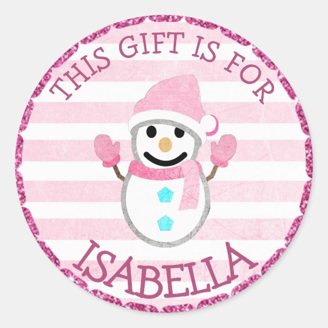 Personalised Christmas Gift Tag Holiday Stickers (Front)