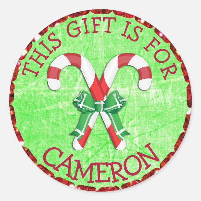 Personalised Christmas Gift Tag Holiday Stickers (Front)