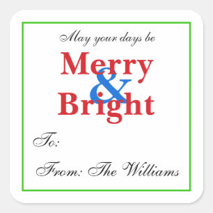 Personalised Christmas Gift Tag Stickers