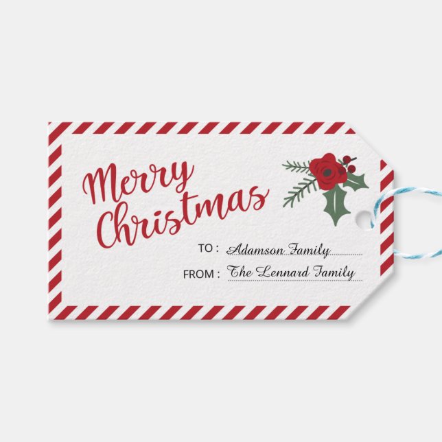 Personalised Christmas Gift Tags (Front (Horizontal))