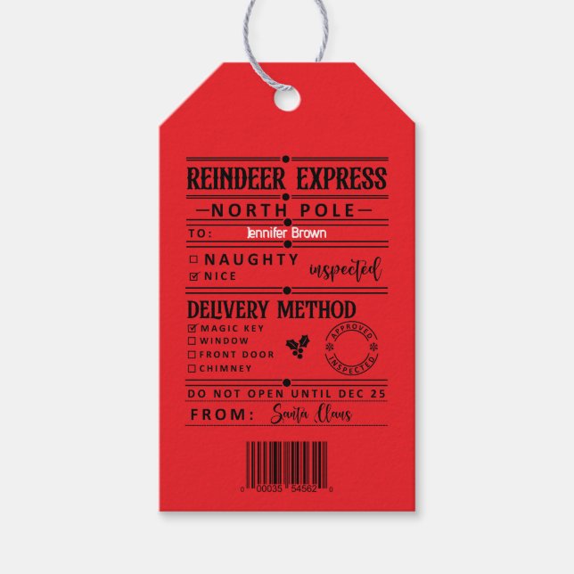 Personalised Christmas gift tags (Front)
