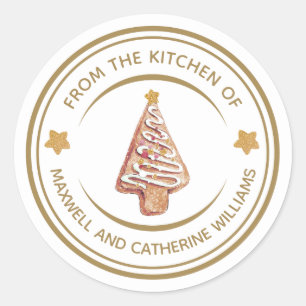 Personalised Christmas Gingerbread Baked Goods Classic Round Sticker